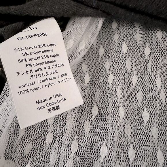 Clu charcoal long sleeve t shirt with lace bottom M - Picture 10 of 10